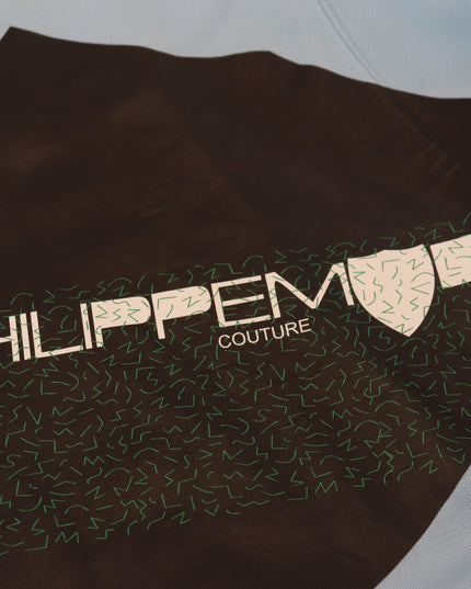 Philippe Model Light Blue Logo Printed Long Sleeves Sweater