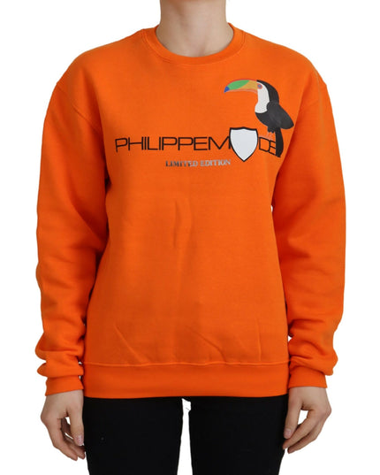 Philippe Model Orange Printed Long Sleeves Pullover Sweater