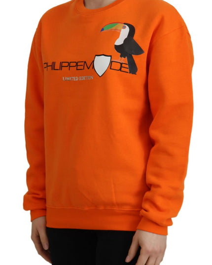 Philippe Model Orange Printed Long Sleeves Pullover Sweater