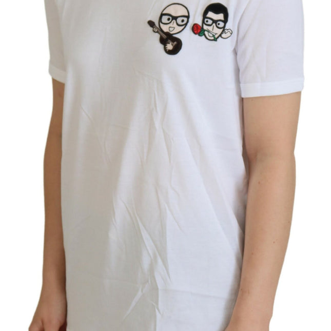 Dolce & Gabbana White #dgfamily Crewneck Cotton T-shirt