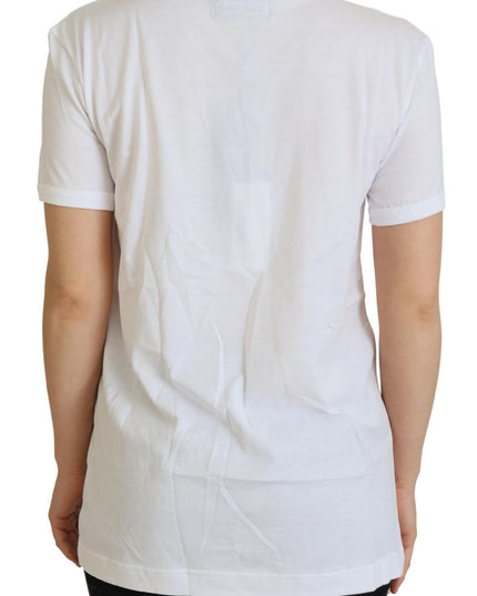 Dolce & Gabbana White #dgfamily Crewneck Cotton T-shirt