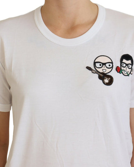 Dolce & Gabbana White #dgfamily Crewneck Cotton T-shirt