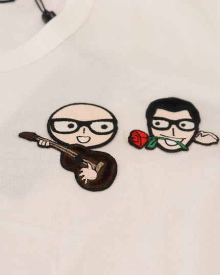 Dolce & Gabbana White #dgfamily Crewneck Cotton T-shirt