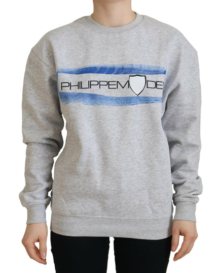 Philippe Model Gray Printed Long Sleeves Pullover Sweater