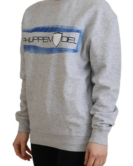 Philippe Model Gray Printed Long Sleeves Pullover Sweater