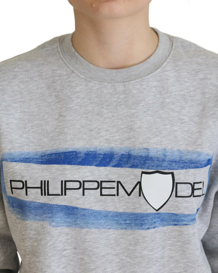Philippe Model Gray Printed Long Sleeves Pullover Sweater
