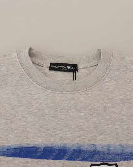 Philippe Model Gray Printed Long Sleeves Pullover Sweater