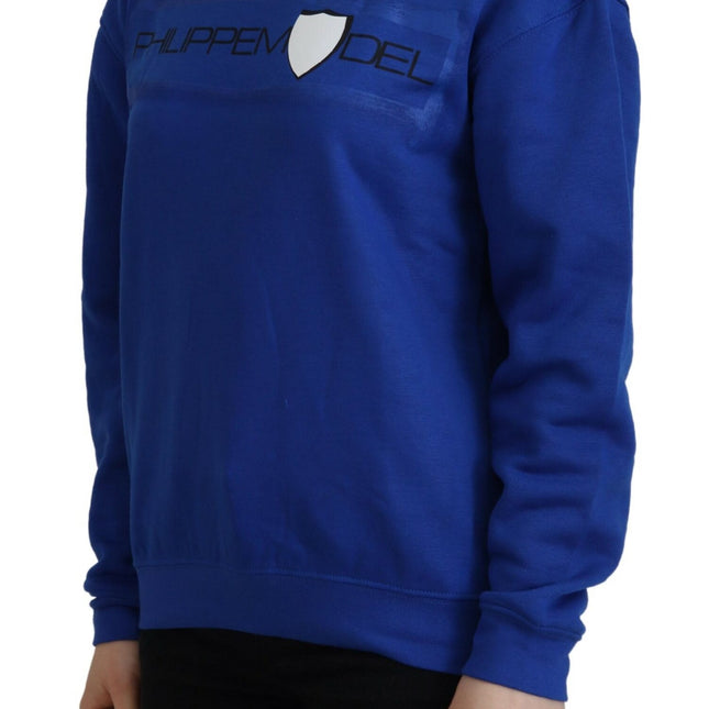 Philippe Model Blue Printed Long Sleeves Pullover Sweater