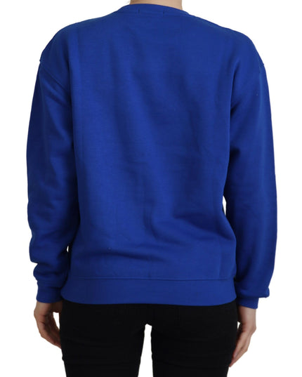 Philippe Model Blue Printed Long Sleeves Pullover Sweater