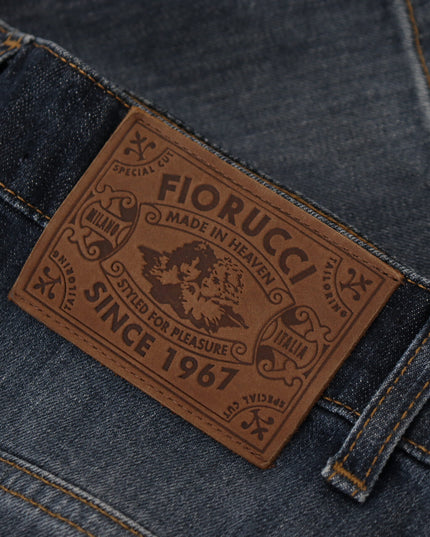 Fiorucci Dark Blue Washed Mid Waist Pencil Cut Denim Skirt