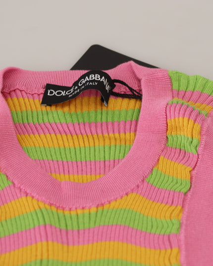 Dolce & Gabbana Multicolor Silk Vest Pullover Tank Top