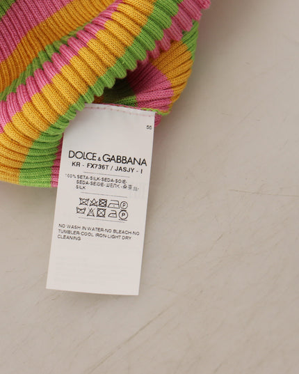 Dolce & Gabbana Multicolor Silk Vest Pullover Tank Top