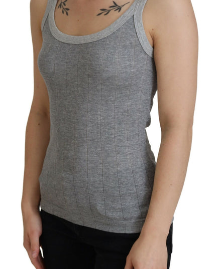 Dolce & Gabbana Gray Cotton Modal Canotta Tank Top T-shirt