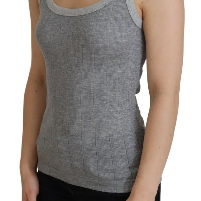 Dolce & Gabbana Gray Cotton Modal Canotta Tank Top T-shirt
