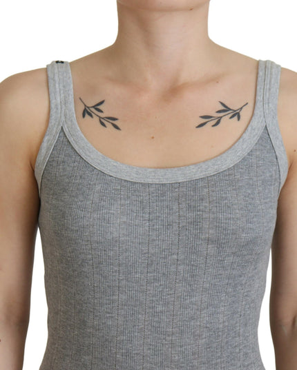 Dolce & Gabbana Gray Cotton Modal Canotta Tank Top T-shirt