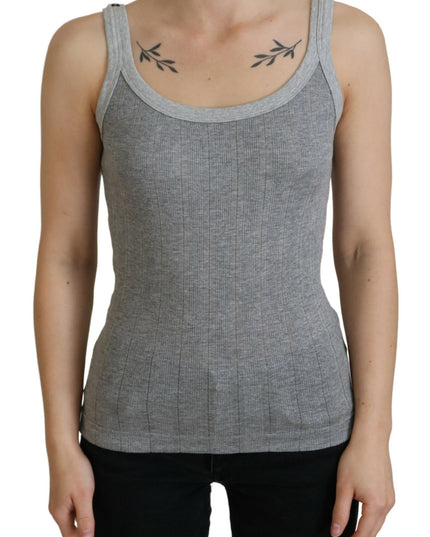 Dolce & Gabbana Gray Cotton Modal Canotta Tank Top T-shirt