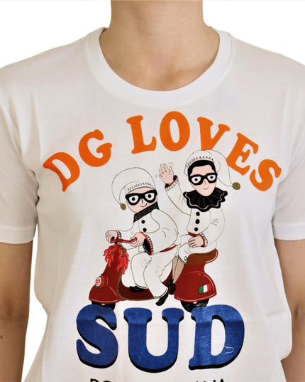 Dolce & Gabbana White Cotton DG Loves SUD  T-shirt