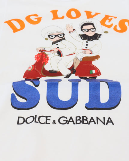 Dolce & Gabbana White Cotton DG Loves SUD  T-shirt