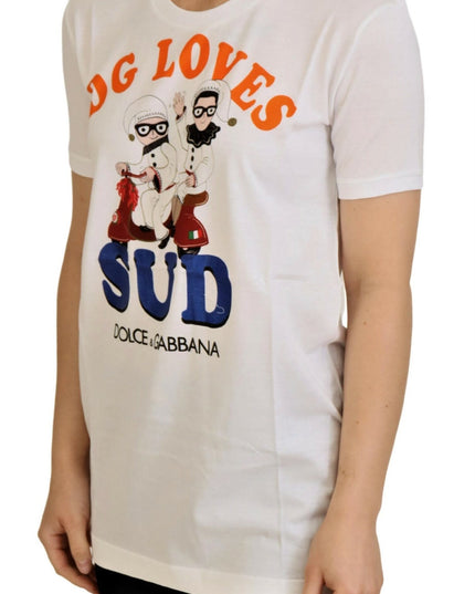 Dolce & Gabbana White Cotton DG Loves SUD  T-shirt