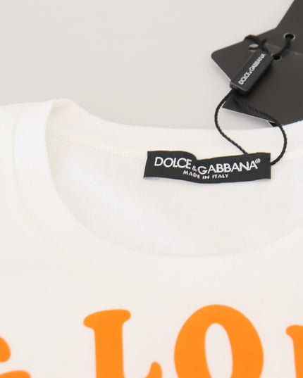 Dolce & Gabbana White Cotton DG Loves SUD  T-shirt
