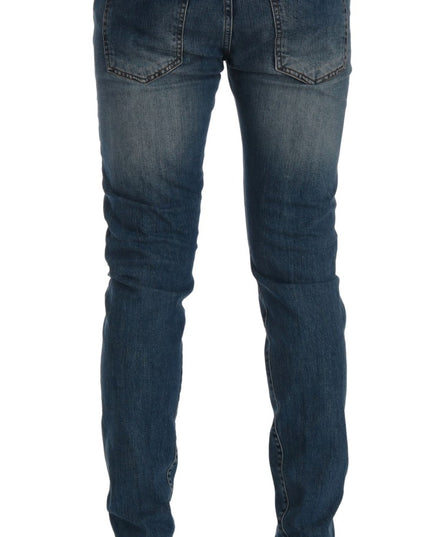 Frankie Morello Blue Wash Torn Dunfermile Slim Fit Jeans