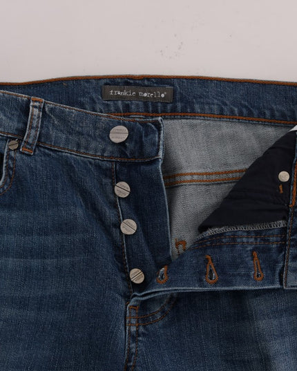 Frankie Morello Blue Wash Torn Dunfermile Slim Fit Jeans