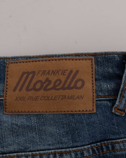 Frankie Morello Blue Wash Torn Dunfermile Slim Fit Jeans