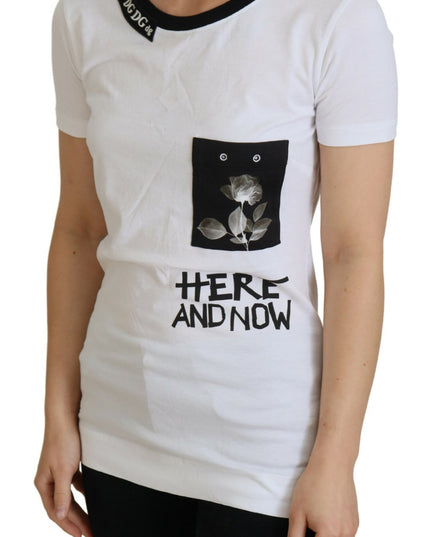 Dolce & Gabbana White Cotton T-shirt Crewneck T-shirt