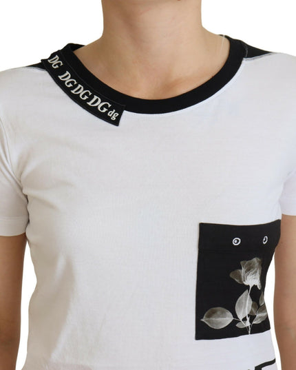 Dolce & Gabbana White Cotton T-shirt Crewneck T-shirt