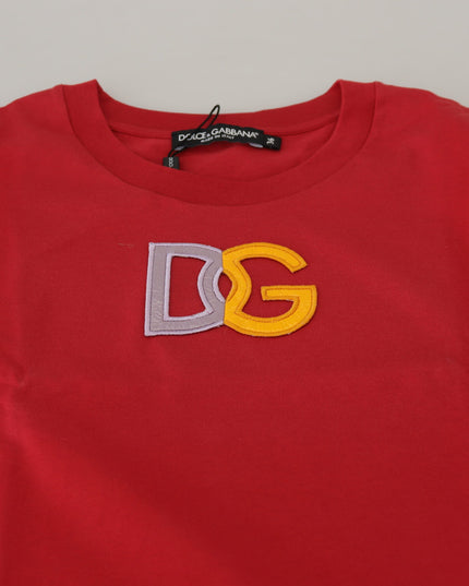 Dolce & Gabbana Red Cotton DG Logo Tank Top T-shirt