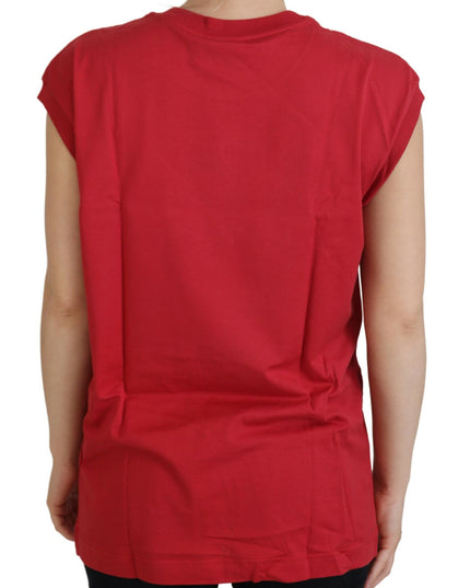 Dolce & Gabbana Red Cotton DG Logo Tank Top T-shirt