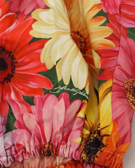 Dolce & Gabbana Blouse Cropped Floral Cotton Tank Top