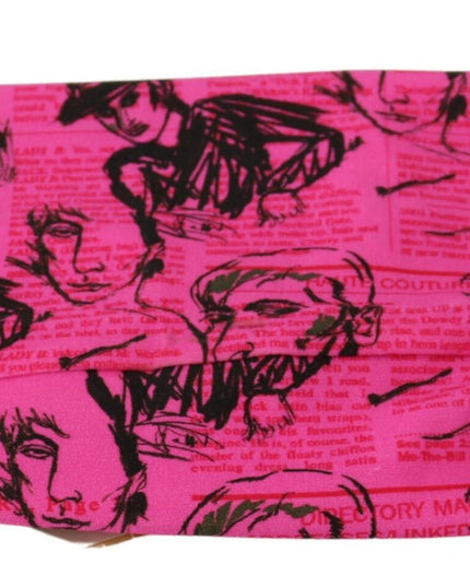 John Galliano Pink Newspaper Print Bra Cropped Blouse