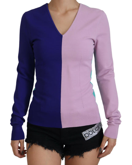 Dolce & Gabbana Multicolor V-neck Viscose Long Sleeves Sweater
