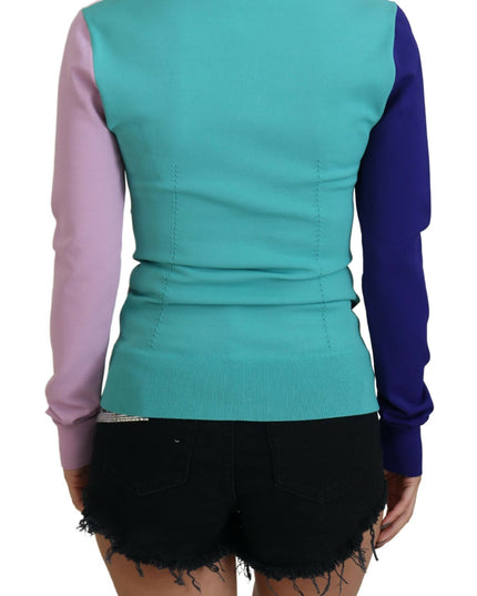 Dolce & Gabbana Multicolor V-neck Viscose Long Sleeves Sweater