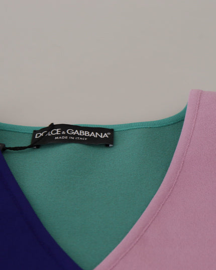 Dolce & Gabbana Multicolor V-neck Viscose Long Sleeves Sweater