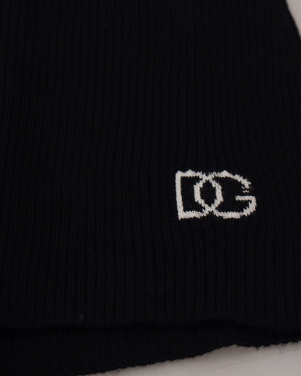 Dolce & Gabbana Black Wool Knitted Tie Up Slim Fit Sweater