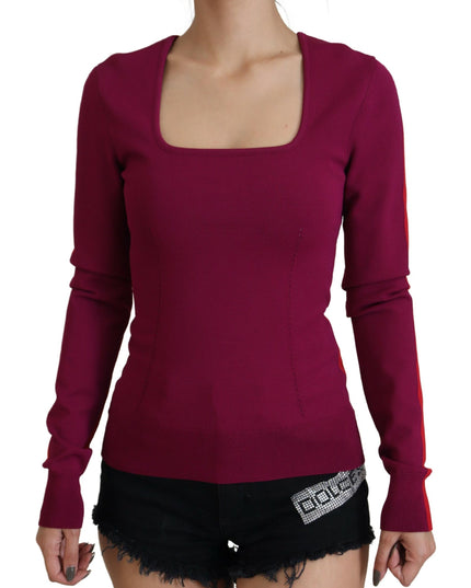 Dolce & Gabbana Multicolor Viscose Square Neck Pullover Sweater
