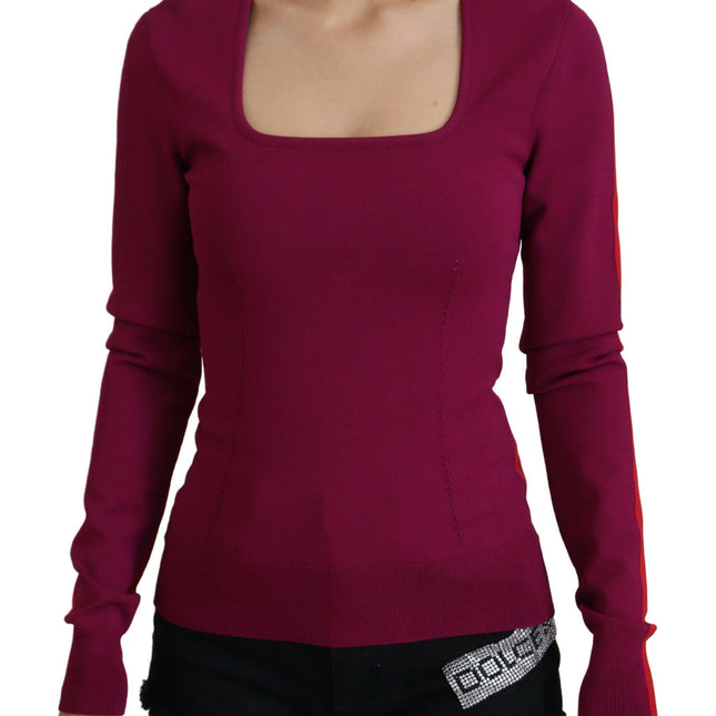 Dolce & Gabbana Multicolor Viscose Square Neck Pullover Sweater