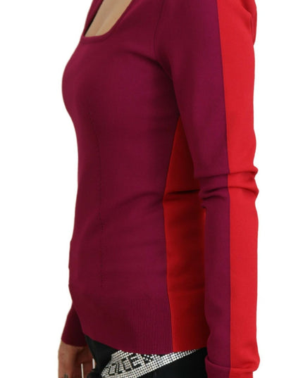 Dolce & Gabbana Multicolor Viscose Square Neck Pullover Sweater