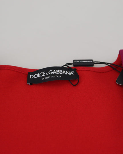 Dolce & Gabbana Multicolor Viscose Square Neck Pullover Sweater