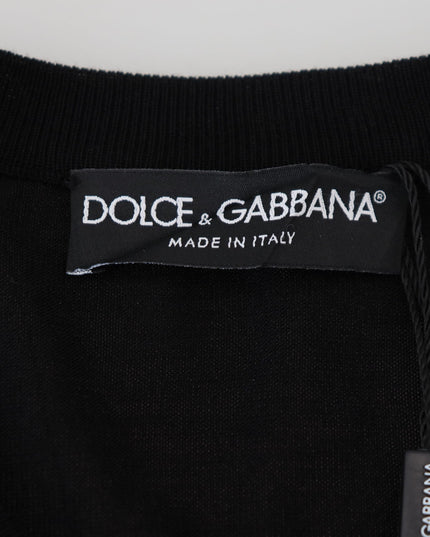 Dolce & Gabbana Black Floral Lace Button Cardigan Sweater
