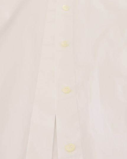 Dolce & Gabbana White Cotton Collared Long Sleeves Formal Top