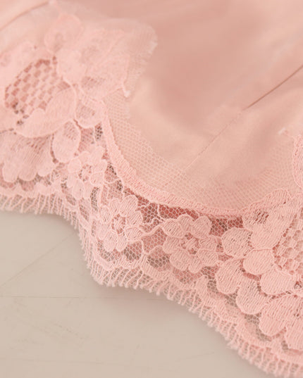 Dolce & Gabbana Pink Floral Lace Sleeveless Tank Blouse Top