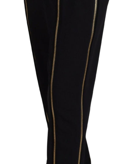 Dolce & Gabbana Black Wool High Waist Tapered Pants