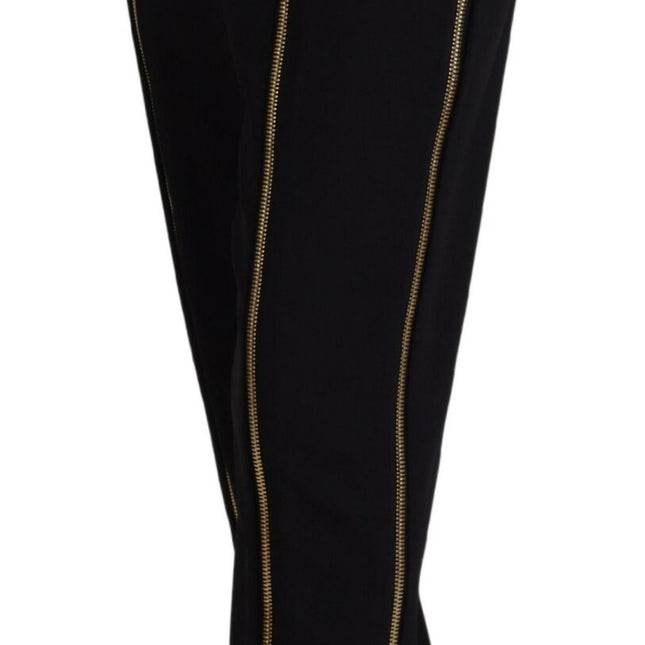 Dolce & Gabbana Black Wool High Waist Tapered Pants