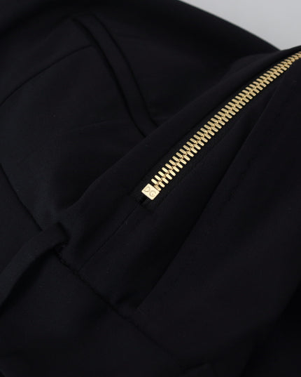 Dolce & Gabbana Black Wool High Waist Tapered Pants