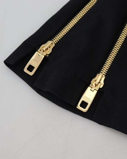 Dolce & Gabbana Black Wool High Waist Tapered Pants