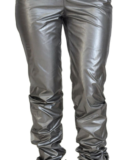 Dolce & Gabbana Metallic Silver High Waist Skinny Pants