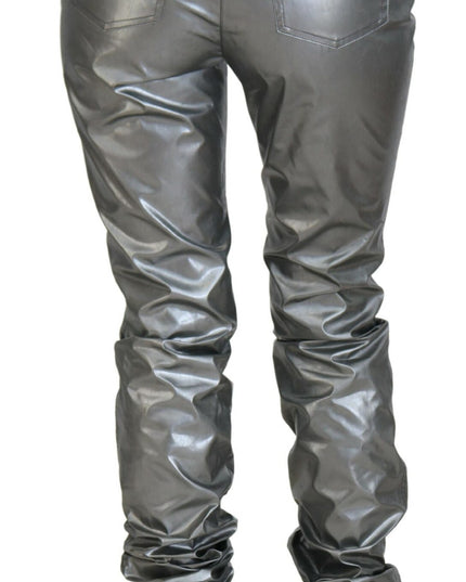 Dolce & Gabbana Metallic Silver High Waist Skinny Pants